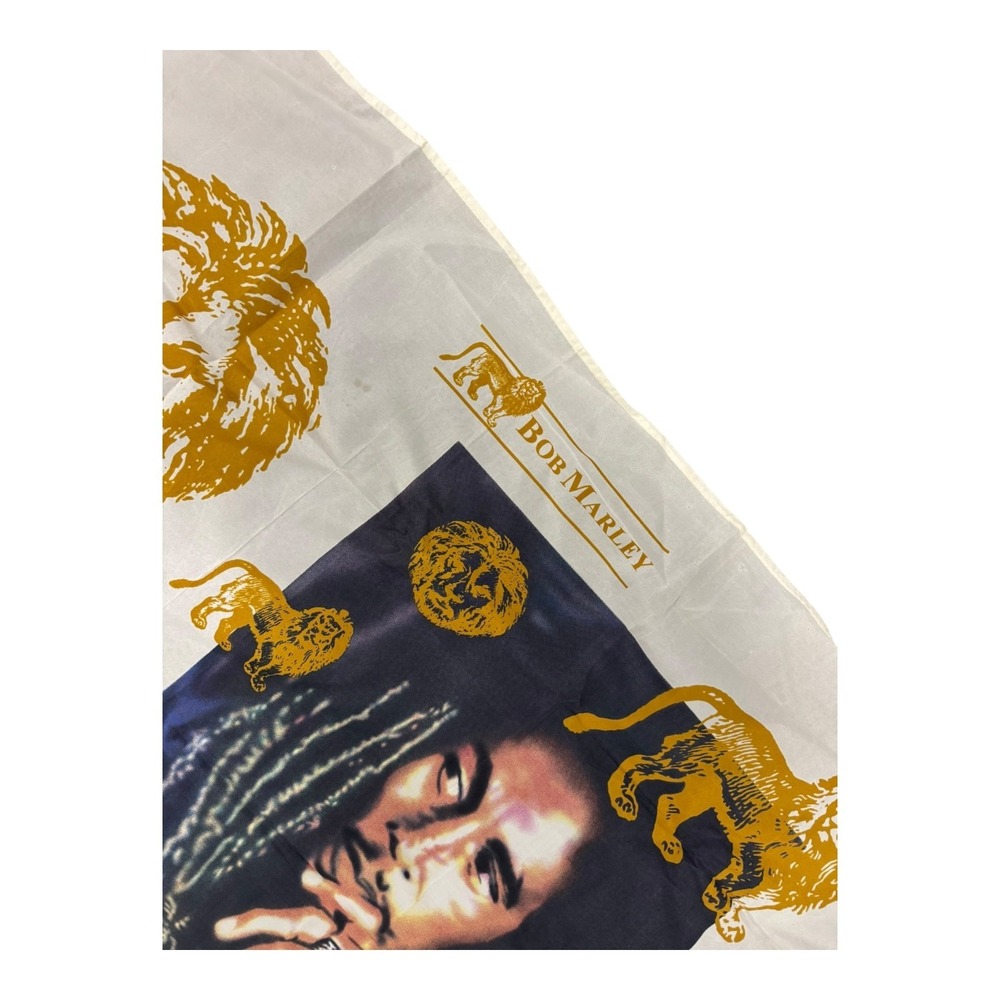 Bob Marley Flag Banner Unisex Large White Gold Good Vintage Lion King of Reggae - Picture 5 of 6